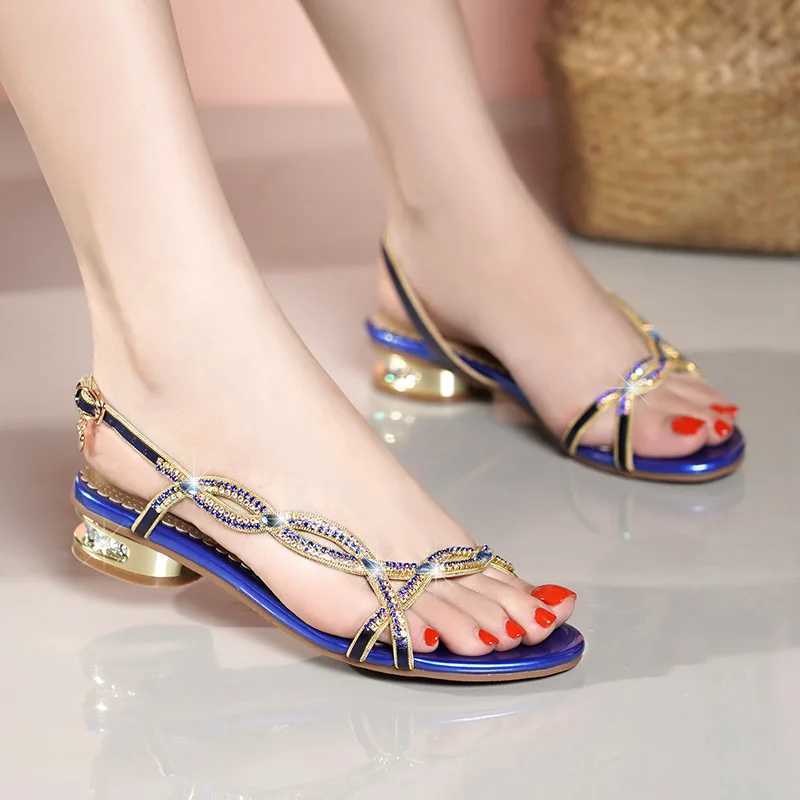 Elegant temperature comfortable sandals for womens new Diamd inlaid Fi summer casual outdoor hot beach shoes 2025 gift 3XJ250410
