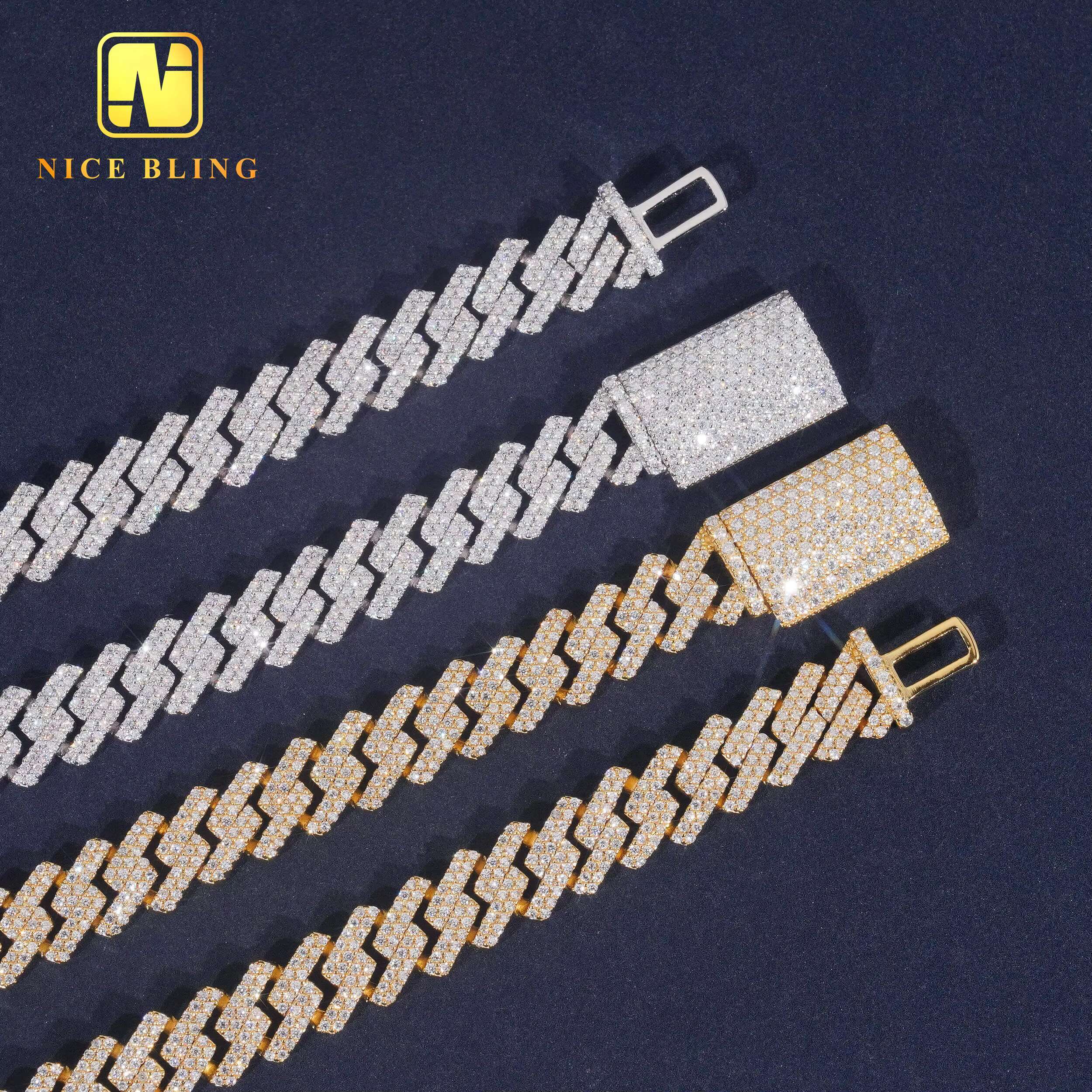 Hot Sale 10mm Diamond Iced Out Cuban Link Chain Custom Hip Hop Jewelry Necklace VVS Moissanite Necklace Bracelet