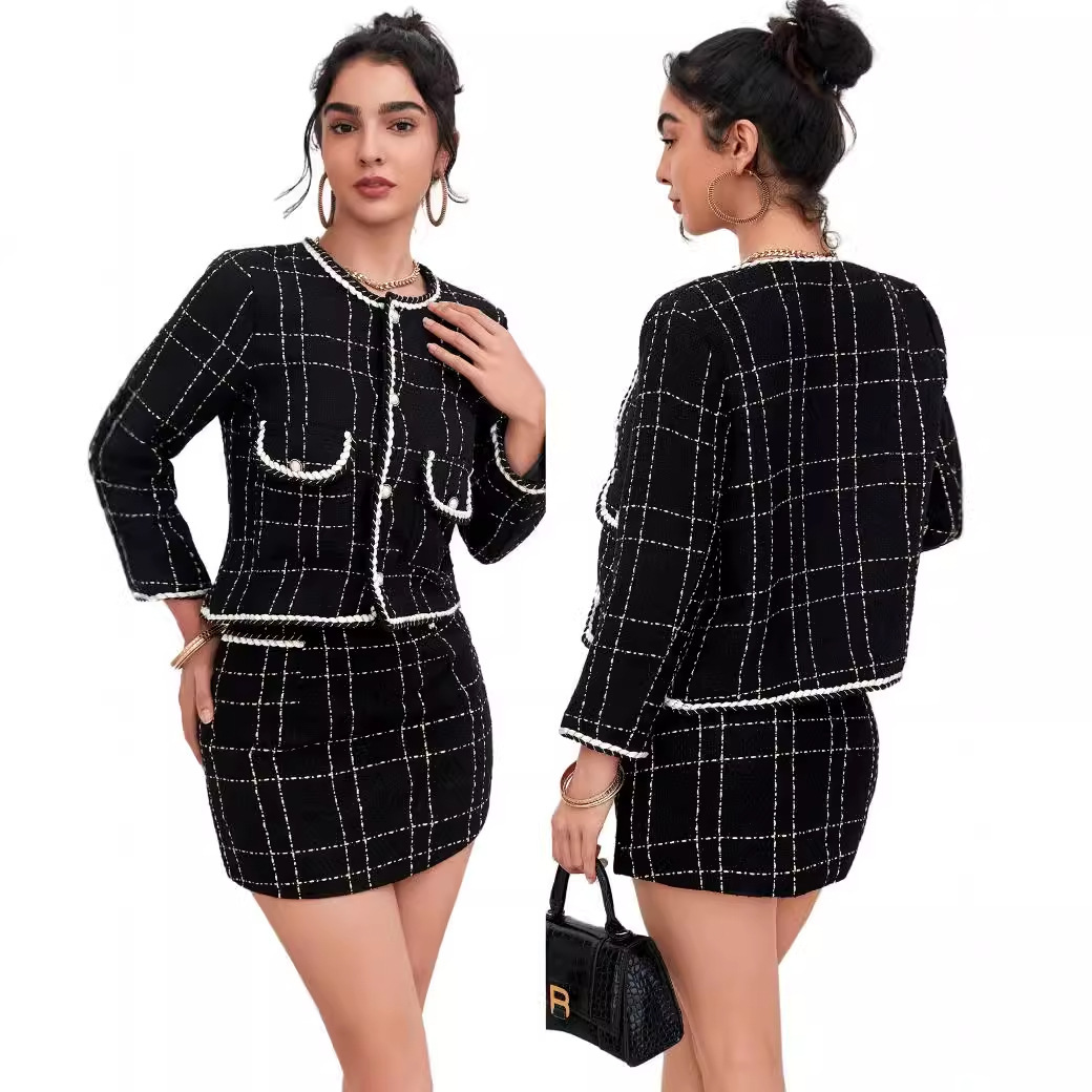 Light luxury socialite temperament 2025 new women's spring Hepburn style and slimming coarse floral skirt two-piece set
