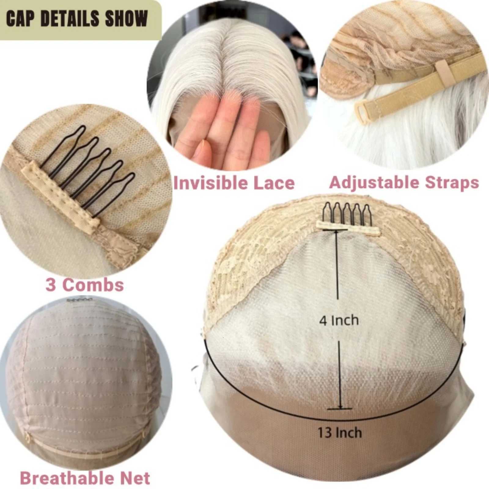 Platinum Blonde Long Wavy Synthetic Wig Free Part Loose Wave Natural Curly 13X4 Lace Front Wigs for Women Daily Party CosplayT251111