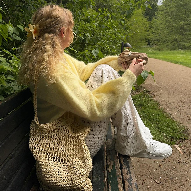 Fall women clothes, women's solid color sweater casual street fashion versatile blouse round neck placket pearl buttons loose---NBJ096