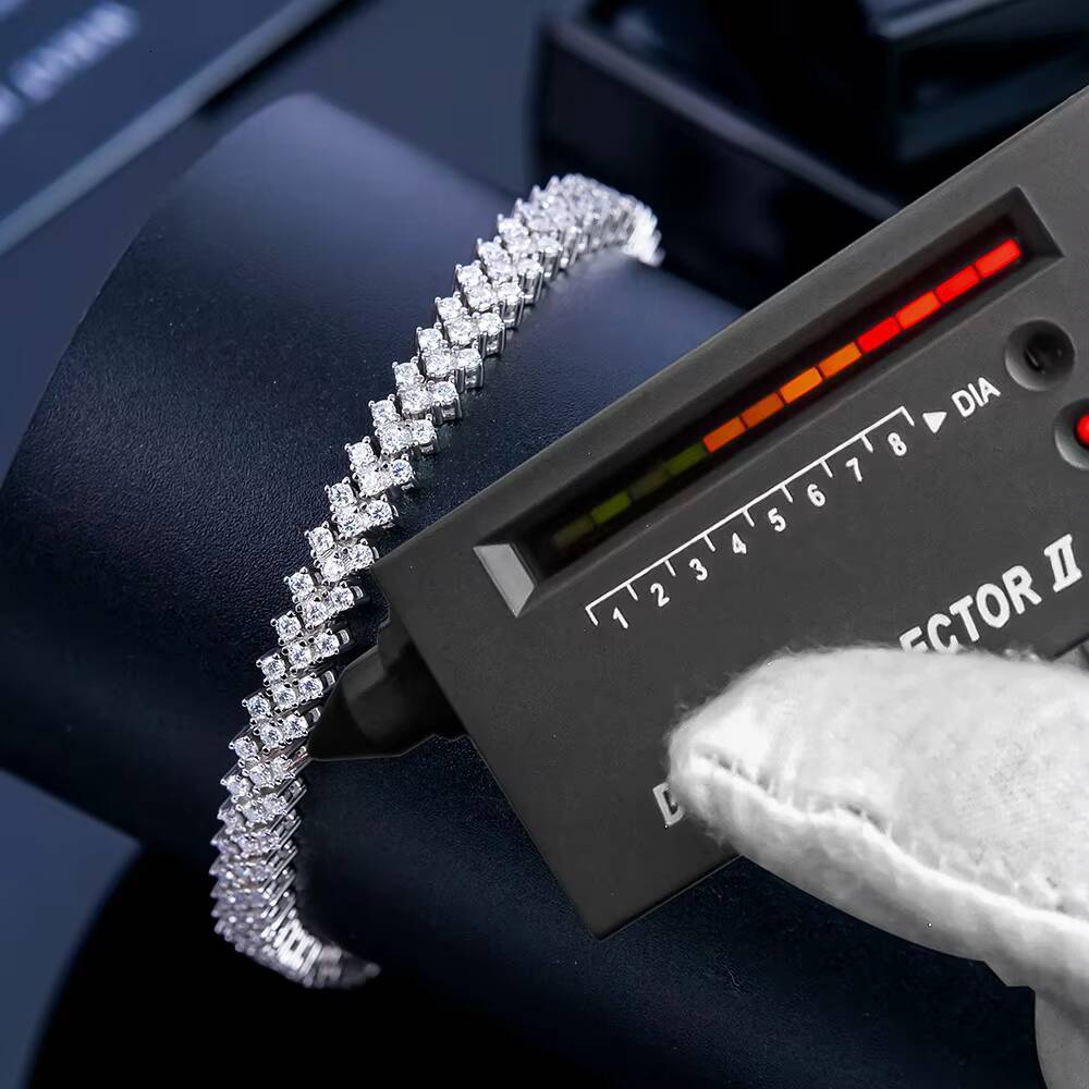 Spot Bulk Wholesale Women Square Tennis Bracelet Mossanite Moissanite Diamond Vvs Iced Out Jewelry Pure 925 Silver Real Luxury