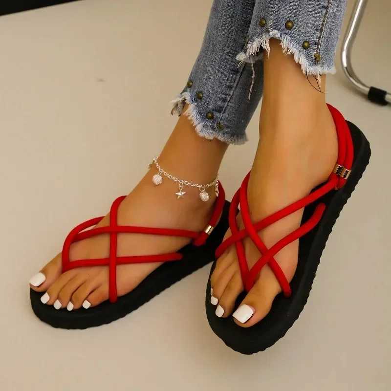 Womens shoes 2024 high-quality plus size womens sandals Fi narrowband daily sandals womens new leather toe flat shoesXJ250410