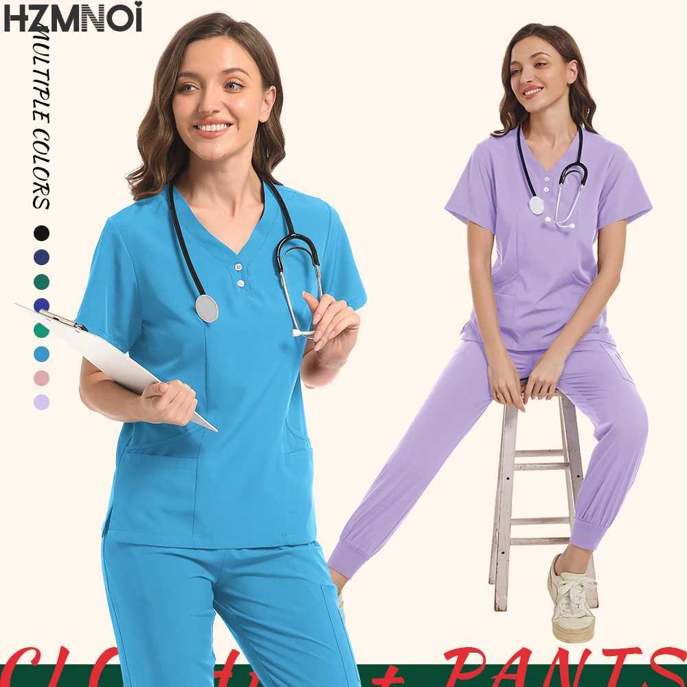 Surgical Uniforms Woman Nursing Enfermeria Sets Top + Pant Articles Medical Uniform Scrubs Clinical Beauty Sn hospital Suits X2504101