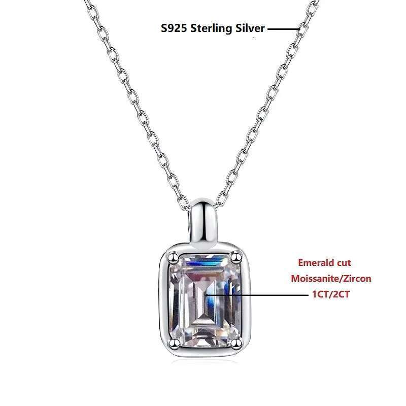 Halaile D Color Moissanite S Sterg Sier Sugar cube Pendant Necklace with GRA Neck chain Fine jewelry Women's Dainty Gift