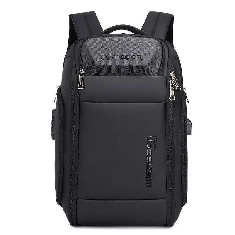 Wiersoon For Men Waterproof Backpack Large Capacity Business Trip Multifunctional Password Anti-Theft Laptop Bag