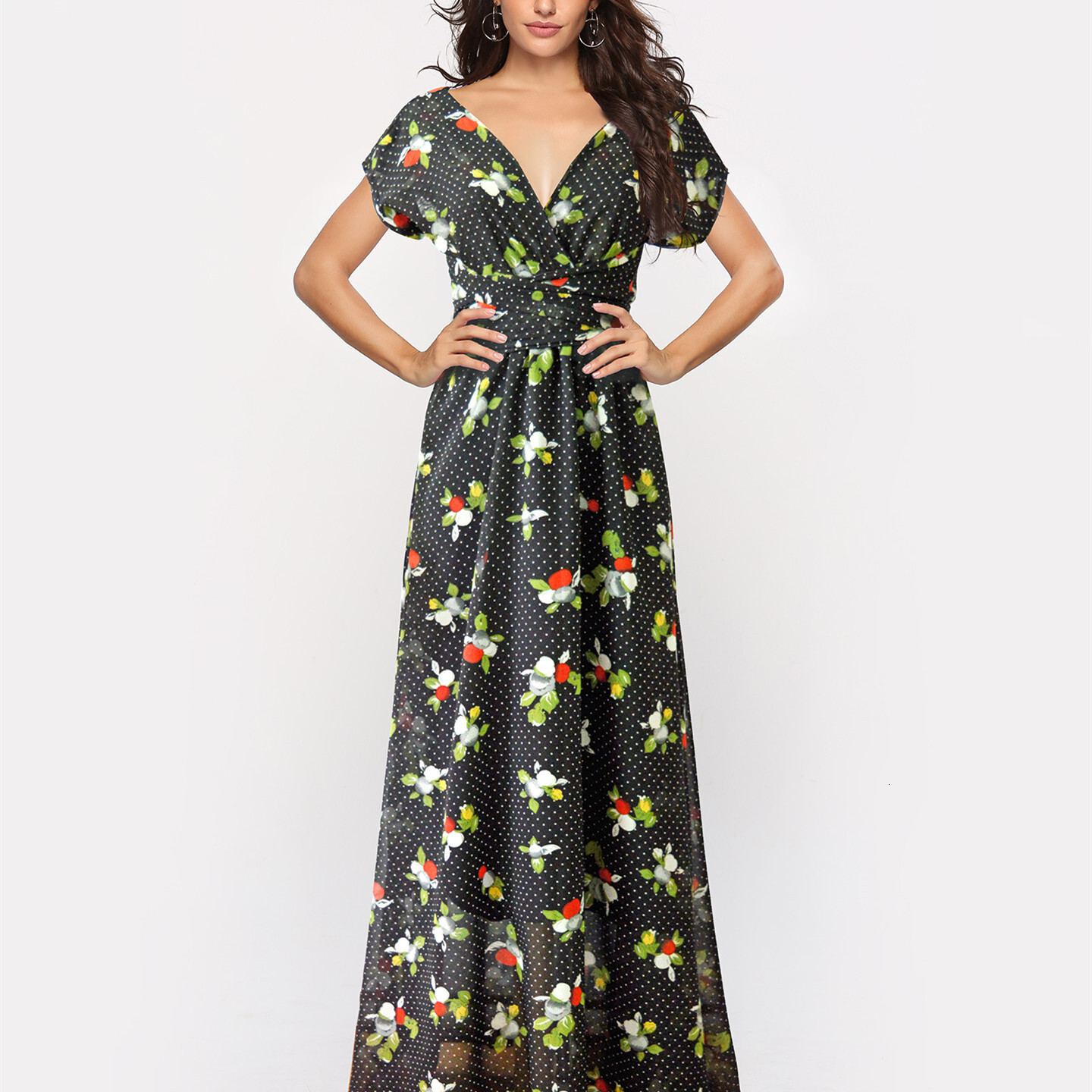 New 2025 Women's Printed Multi Wear Chiffon Dress