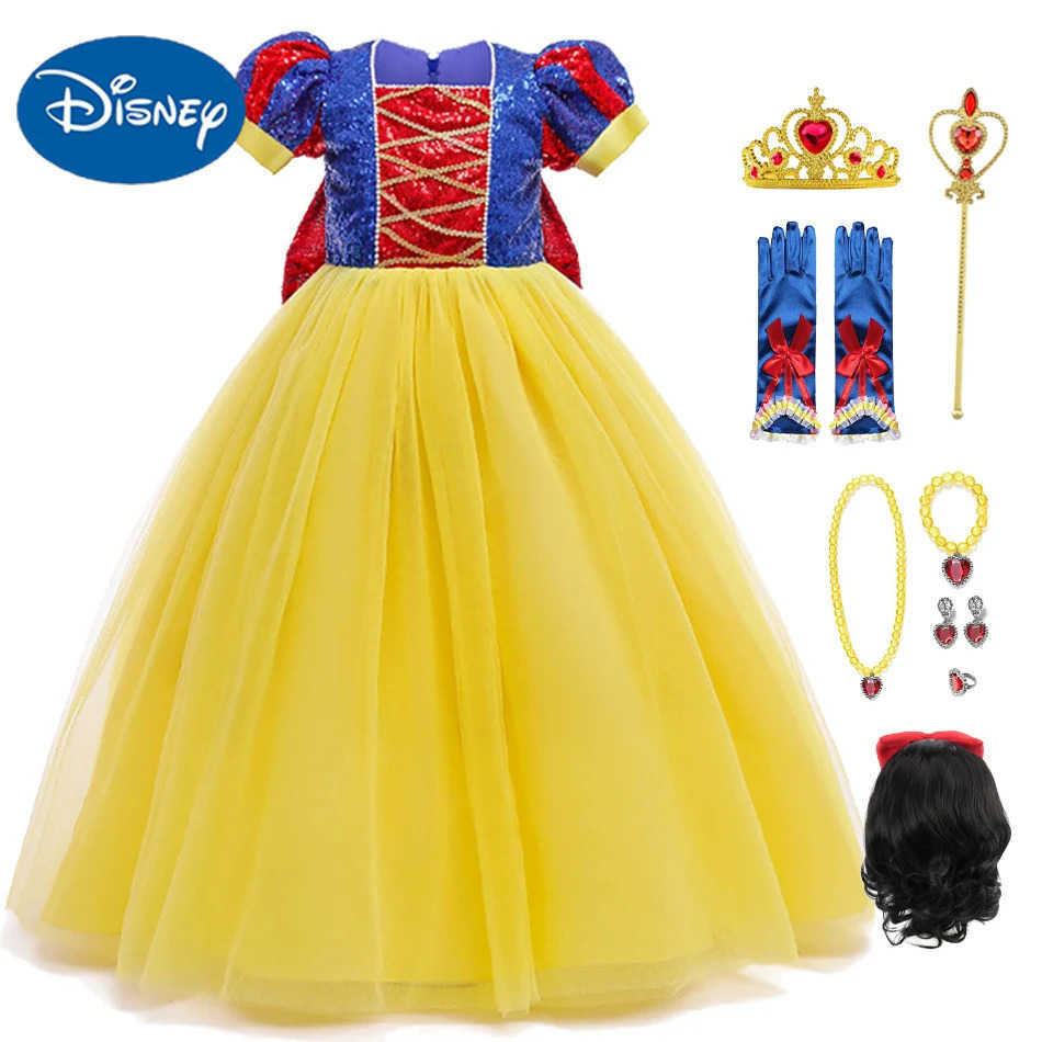 Disney Sparkling Girl Snow White Fancy Dress Childrens Carnival Christmas Party Princess Costume Childrens Birthday Performance CostumeXJ250411