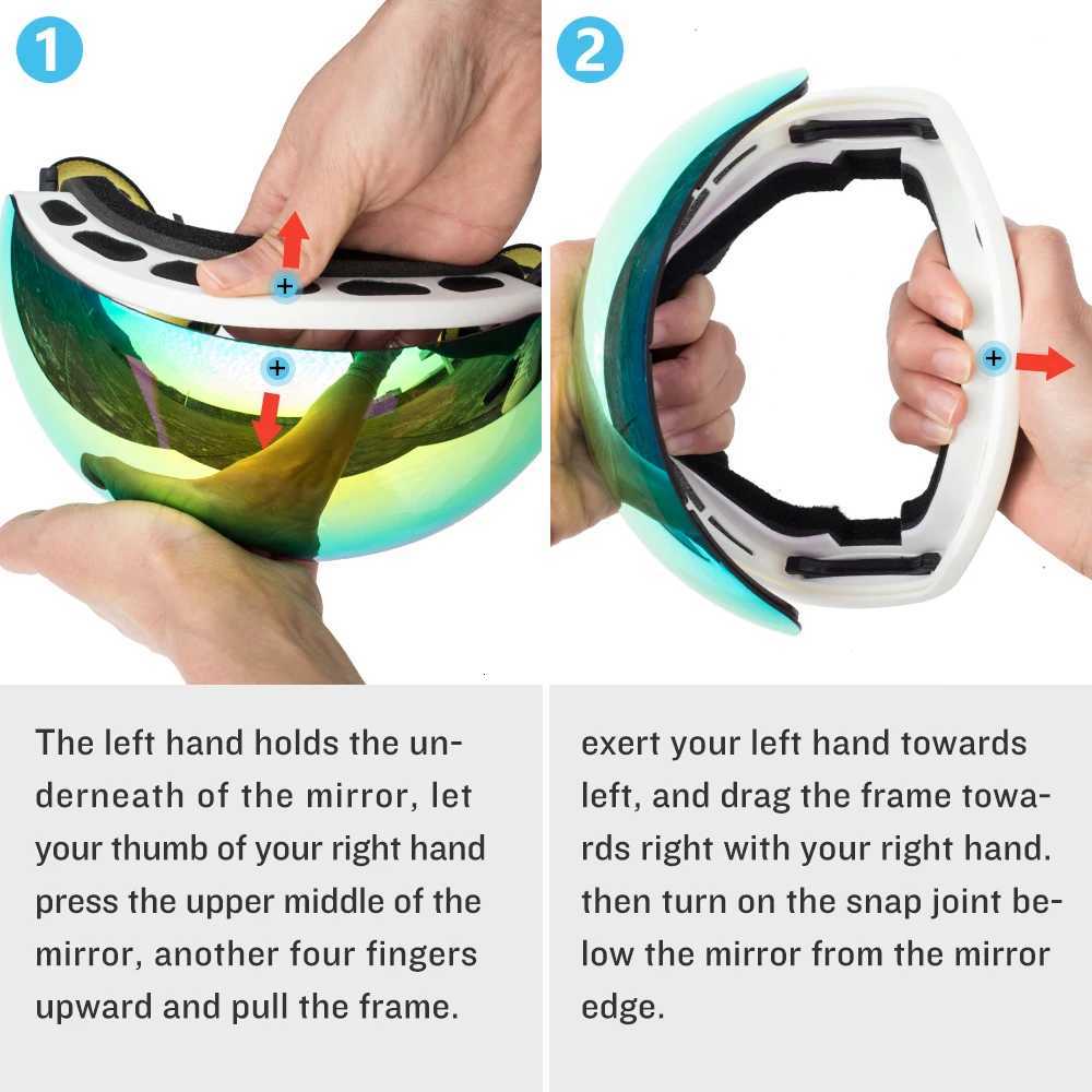 COPOZZ Outdoor Sports Ski Goggles UV400 Protection Ski Mask Male Female Anti-Fog Big Face Snow Glasses Snowboard Skiing Eyewear K251110