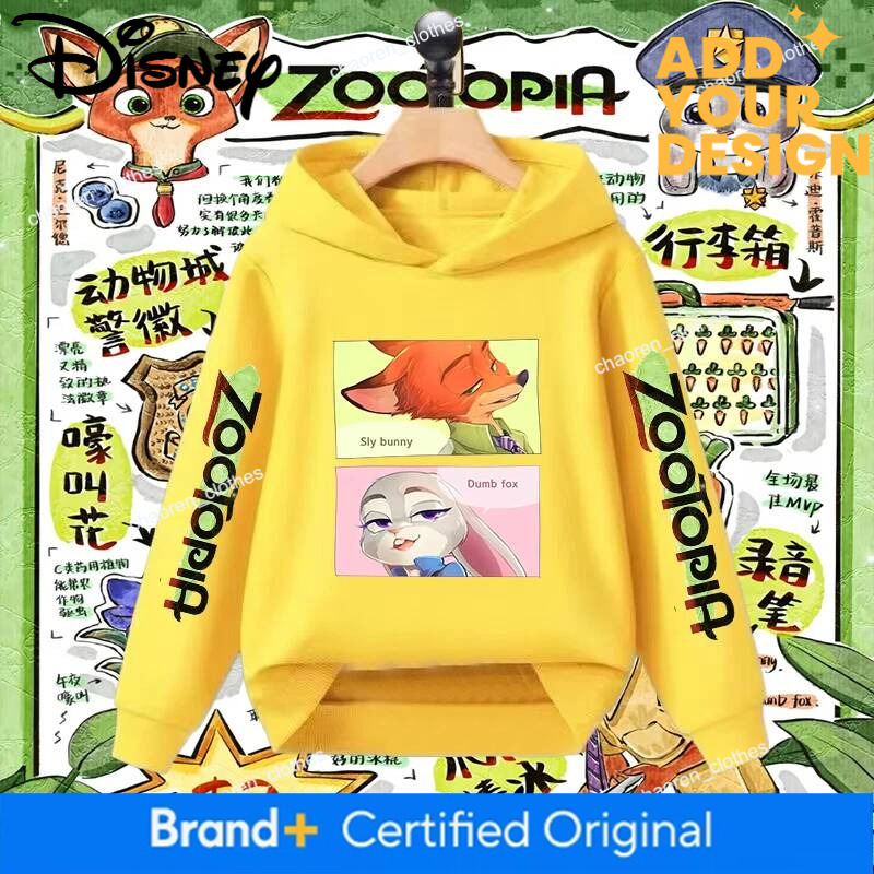 Disney Zootopia Judy Nick Wilde Kids Hoodies Sister Matching Sets Gift For Children Girls Boys Clothing Outfit