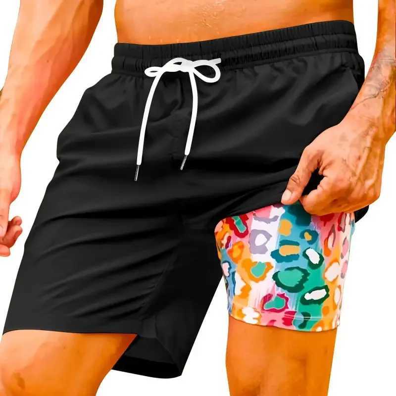 Mens printed beach shorts surfboard pineapple graphicPants summer Hawaiian swimsuit swimming cool ice dryW250410