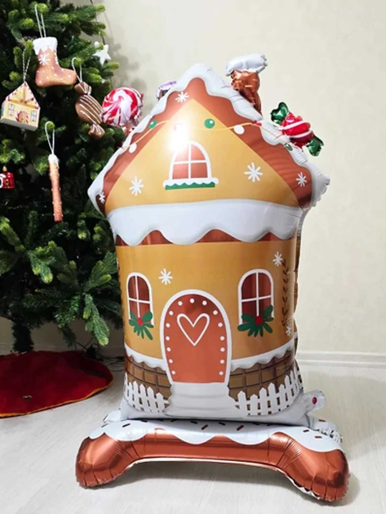 Christmas Vertical candy house aluminum foil balloon Christmas party decoration candy party Christmas balloon layout theme event scene Y251111
