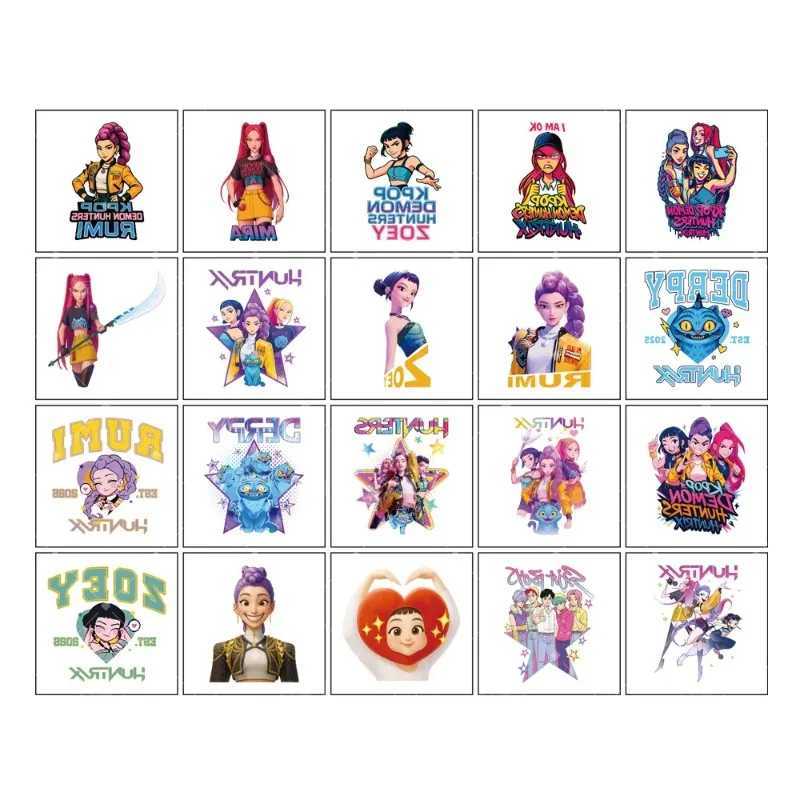 20-25pcs/Set Rumi Kpop Demon Hunters Temporary Tattoo Stickers Cute Cartoon Design Waterproof Funny Party Gift Christmas gift Z251111