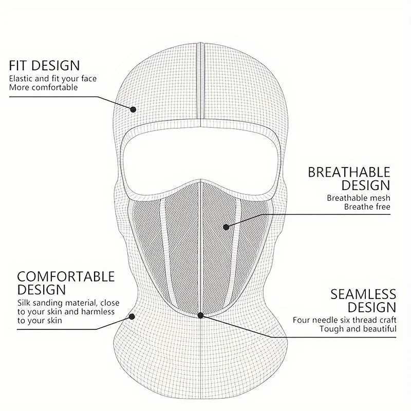Windproof Balaclava Face Mask for Motorcycle Ski Snow Cycling Dustproof Breathable Winter Gear Men Women Outdoor Sports S251110