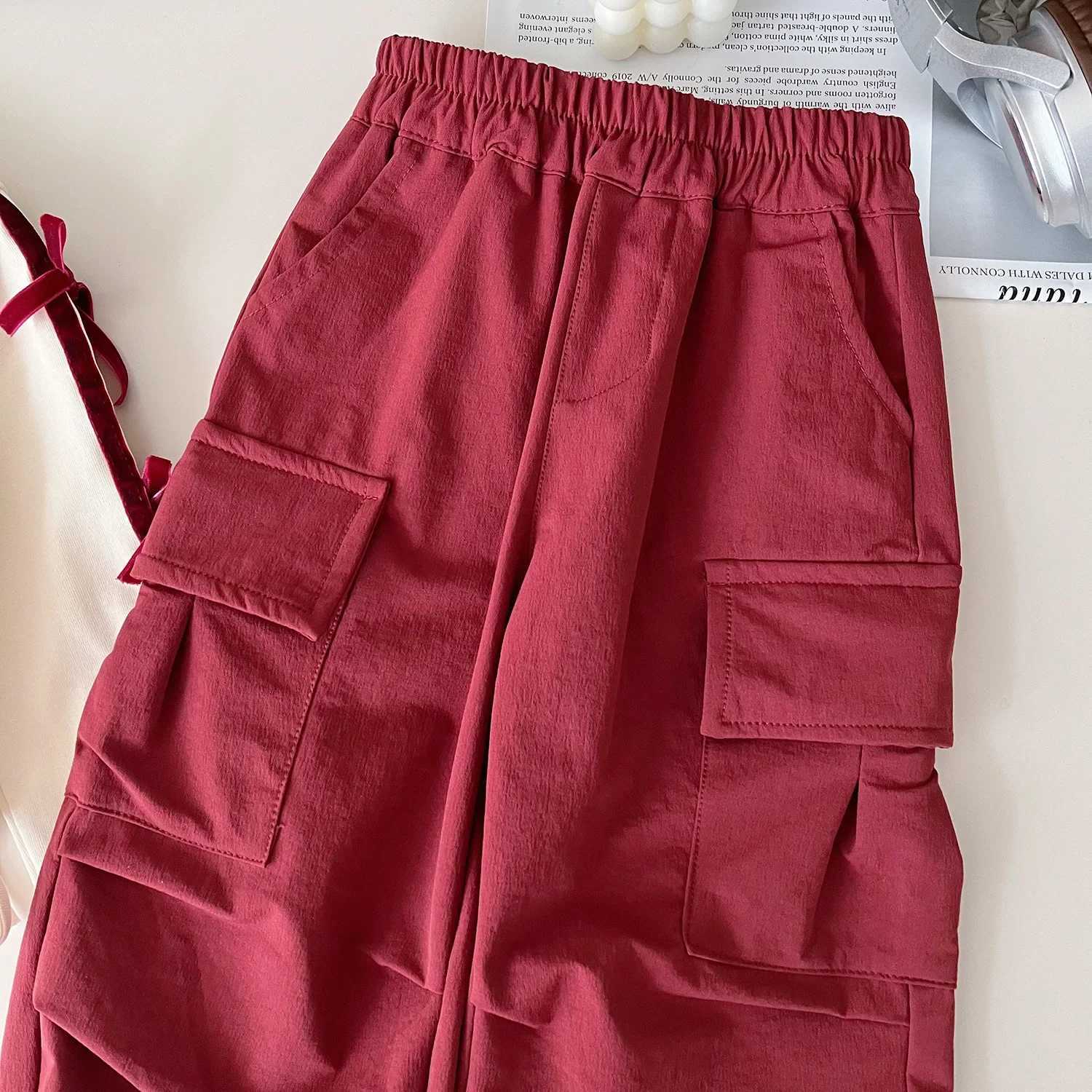Autumn girls two-piece printed butterfly waist top+solid color cargo pants childrens clothing childrens clothing girls clothingXJ250410