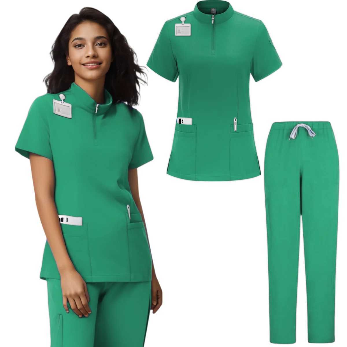 Medical Uniform Shampoo Care Designer Operating Room Health Medical Blouses Shampoo Set Female Shampoo Female Jogging Set X2504101