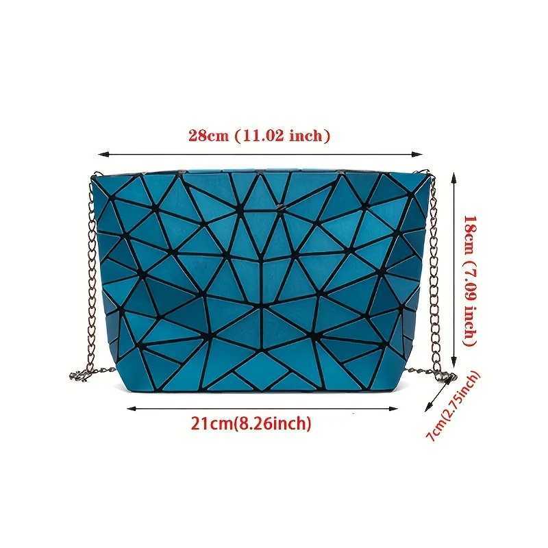 Ladies geometric diamond crossbody bag matte single-shoulder bags large-capacity chain foldable small handbagT251110