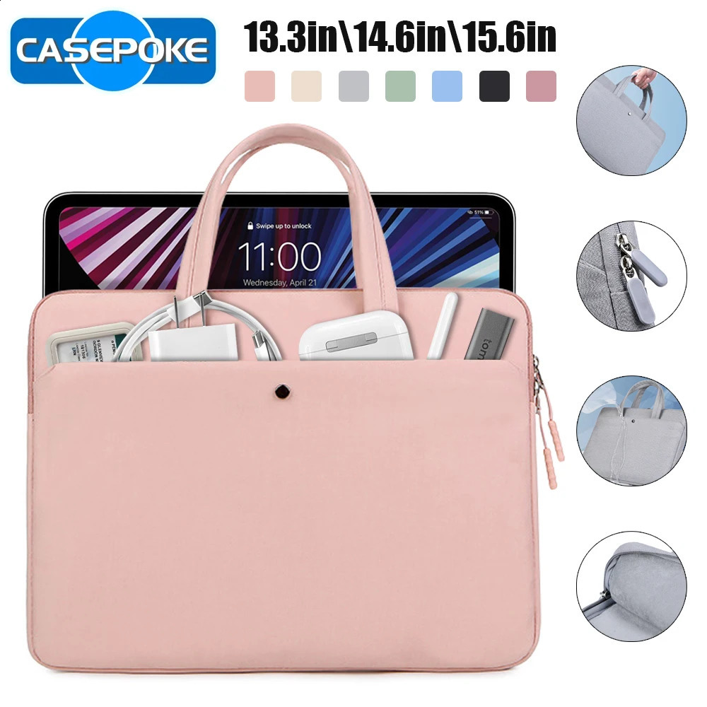 CASEPOKE Women Laptop Case 13.3in 14.6in 15.6in Handbag for Tablet Moblie Phone Laptop Bag for Air Pro HP250403