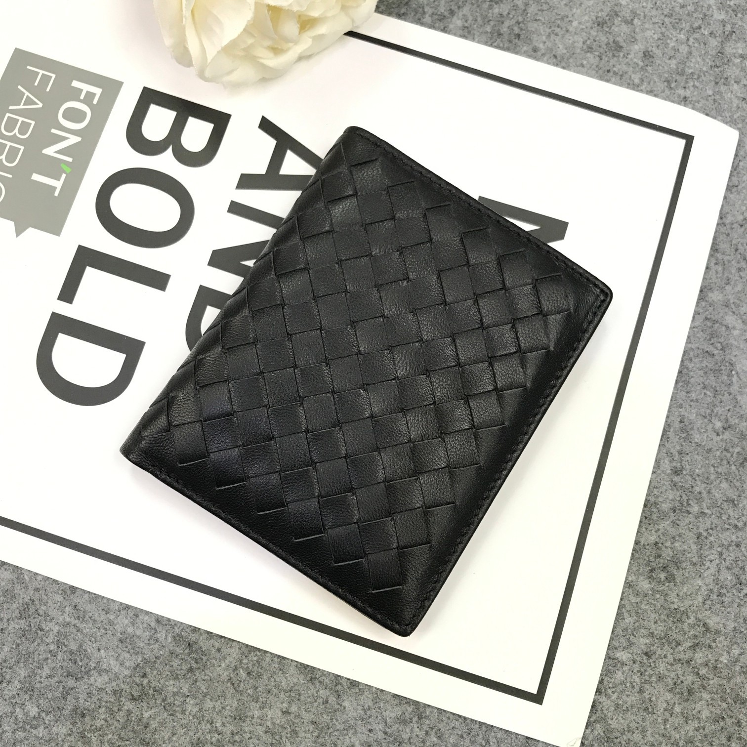 2025 Genuine leather hand-woven wallet multi-card slot card holder card case one-inch photo integrated bag short style