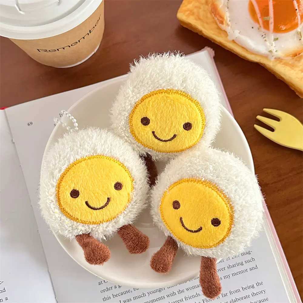 1 cartoon plush bag egg doll pendant cute egg chest keychain pendant student bag pendant accessory W250411