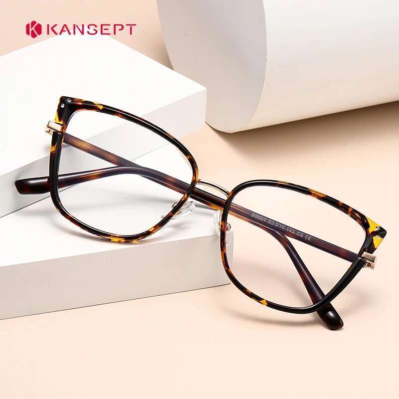 KANSEPT Fashion Cat Eye Customisable Mya Prescription Optical Lenses Anti Blue Ray Butterfly Recipe Reading Glasses Women