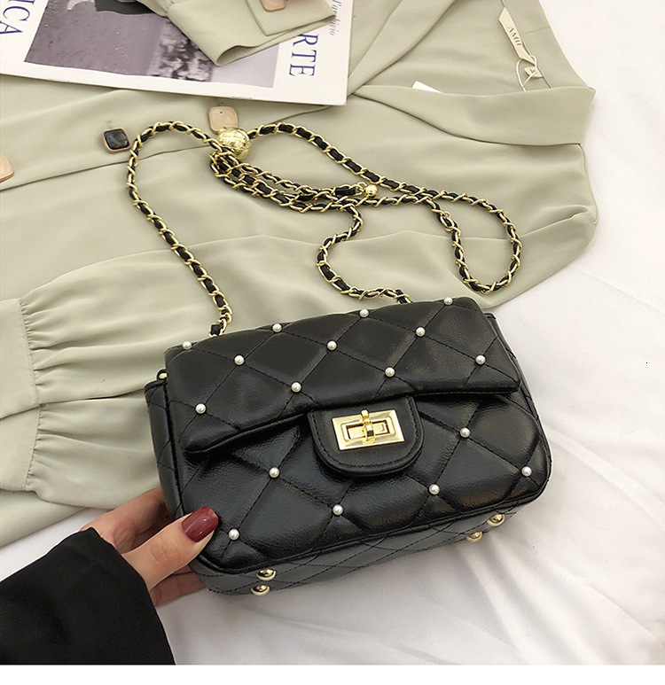 Luxury Brand Designer Bag Style Women's Bag Small Bag 2025 New Fashion Quilted Chain Women's Bag Cute Rivet Shoulder Bag Crossbody Bag