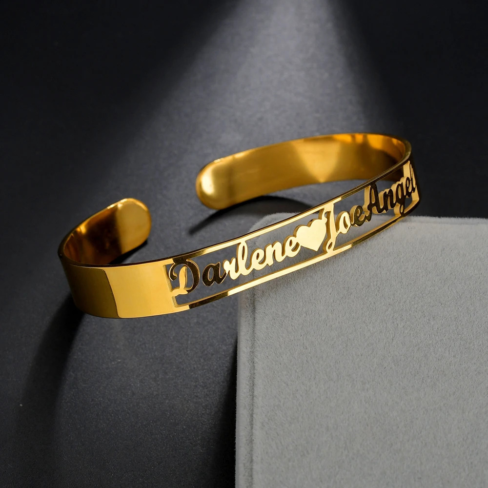 Atoztide Customized Alphabet Name Bracelet Personalized Customized Bracelet Womens Stainless Steel Christmas Jewelry Gift 250408