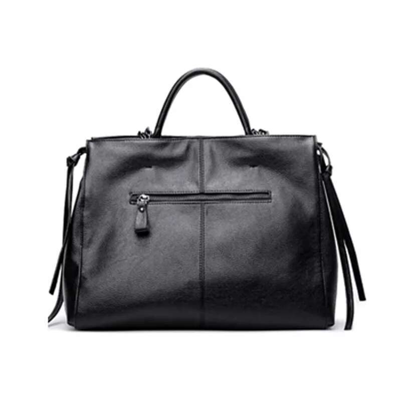 Women Handbag Simple Crocodile Leather Handbags Chain Women's Shoulder Bag Black Big Totes