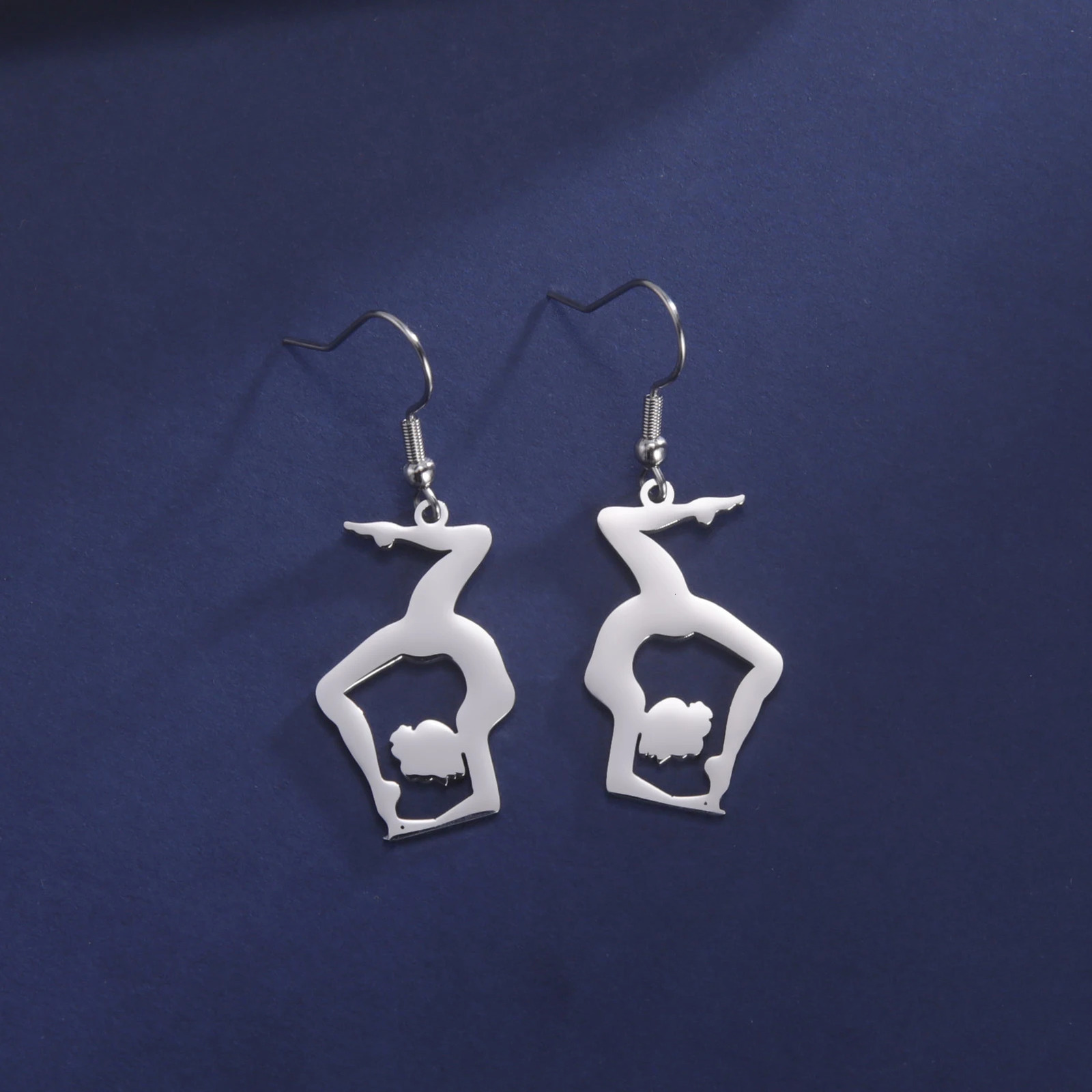 In Stainless Steel Gymnast Earring for Women Girls Gymnastics Sports Drop Earrings Fashion Jewelry Gift Wholesale 251031