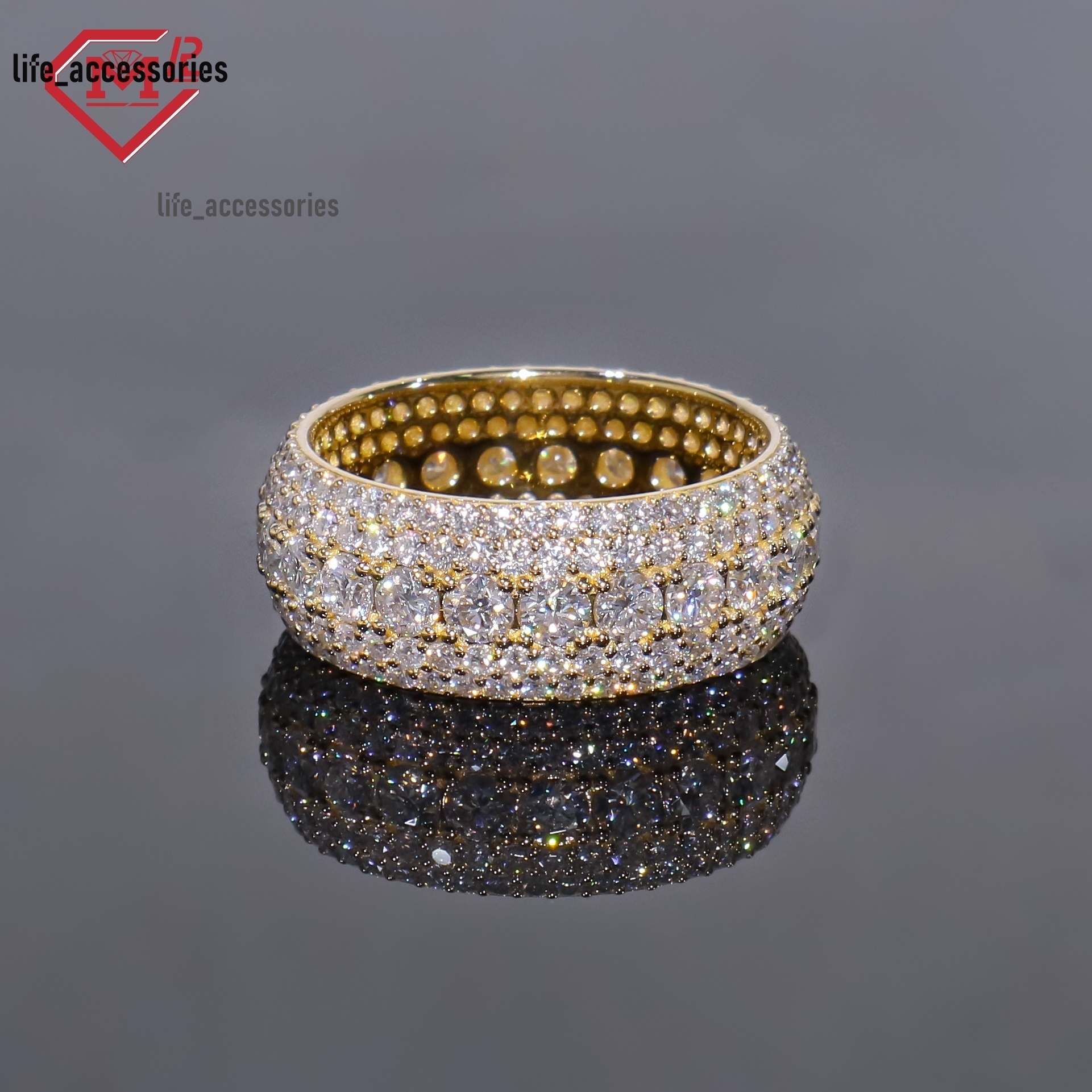 High Quality Vvs Moissanite Ring Men 14K Gold Champion Fully Iced Out Custom Moissanite Ring