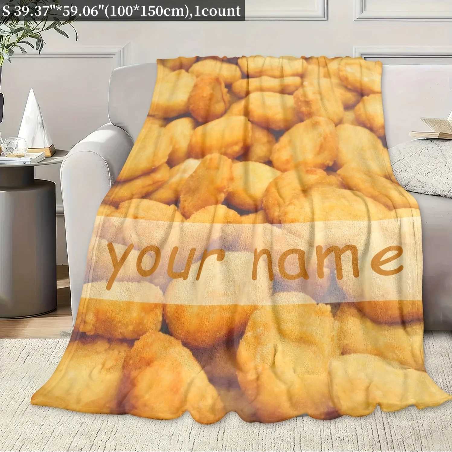 Comfortable chicken block pattern flannel blanket is soft warm and versatile suitable for sofas travel offices C251111