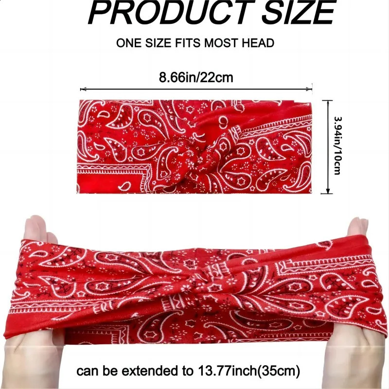 Paisley Cashew flowers hair bands Pilates Elastic Yoga Headband fitness Running Cycling Sweatband Turban Makeup Hair Hoop Makeup 250410