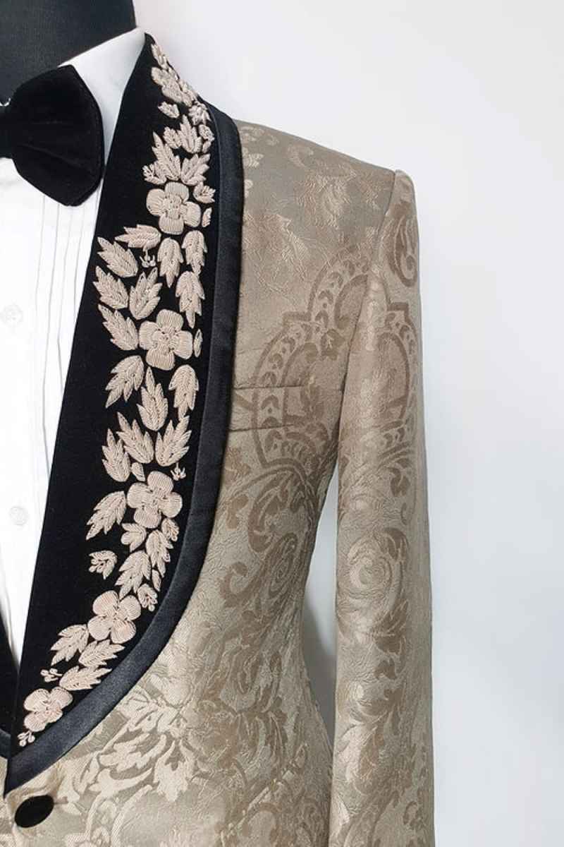 Classic Wedding Men's Suit Jacquard Men Suit Party Suit One Coat Tailor-Made Groom Wear Groomsman Formal Occasions Plus Size Customized M251610