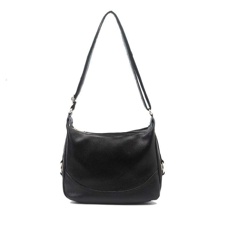 Genuine Leather Women's Handbag Versatile Top Layer Cowhide Large Capacity Shoulder For Mothers' Simple Crossbody Tote Bag