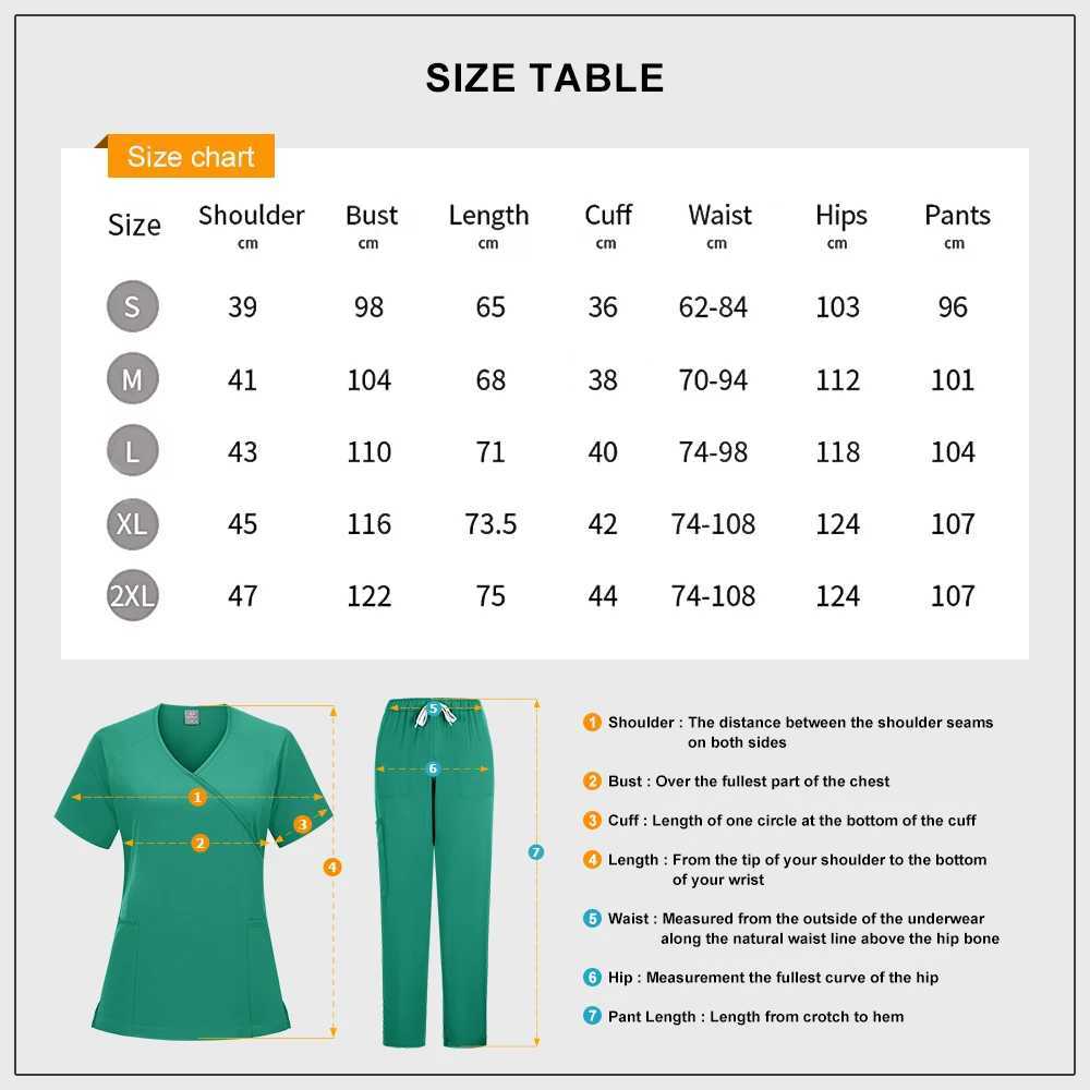 Womens Surgical Scrubs High Quty Medical Nursing Scrub Sets Short Slved Top+pants Beauty Sn Dental Clinic Nurse Uniform X250410