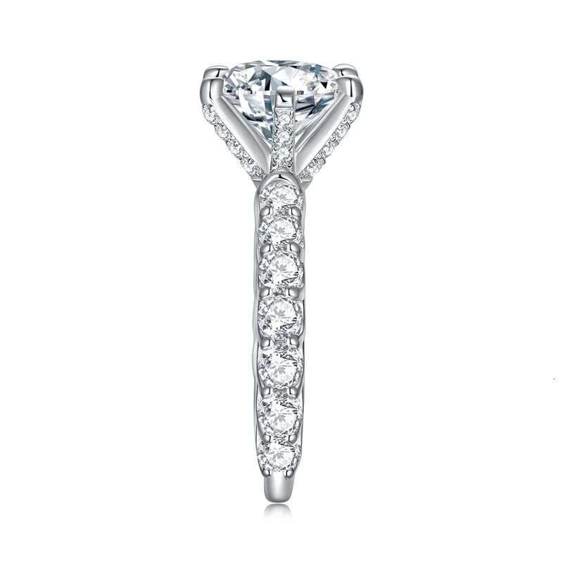 3CT Moissanite Diamond D Color VVS Ladys Round Womens Ring S925 Sliver Plated 18K Gold Luxuary Fine Jewerly Moissanite Rings