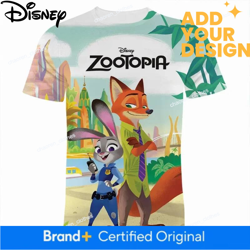 Disney Summer Disney Anime Zootopia 3D Print T-shirt Kids Clothing Nick Graphic T Shirt Children Street Boy Girl Tops Tees