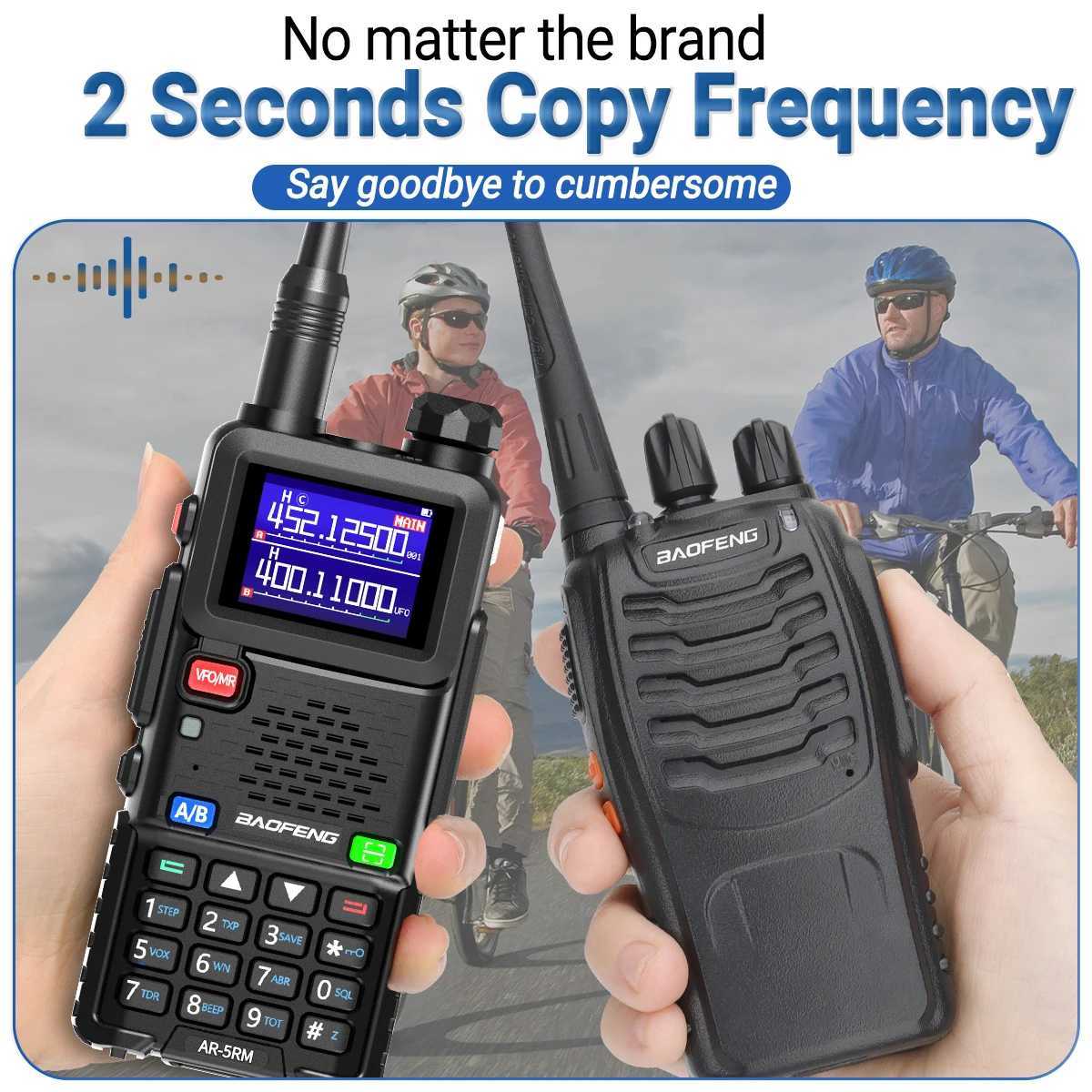 2PCS BAOFENG AR-5RM Mti Band Walkie Talkie 10W Wireless Copy Frequency Type-C Charger 999CH NOAA For UV-5R UV-5RH Ham Ra H251111