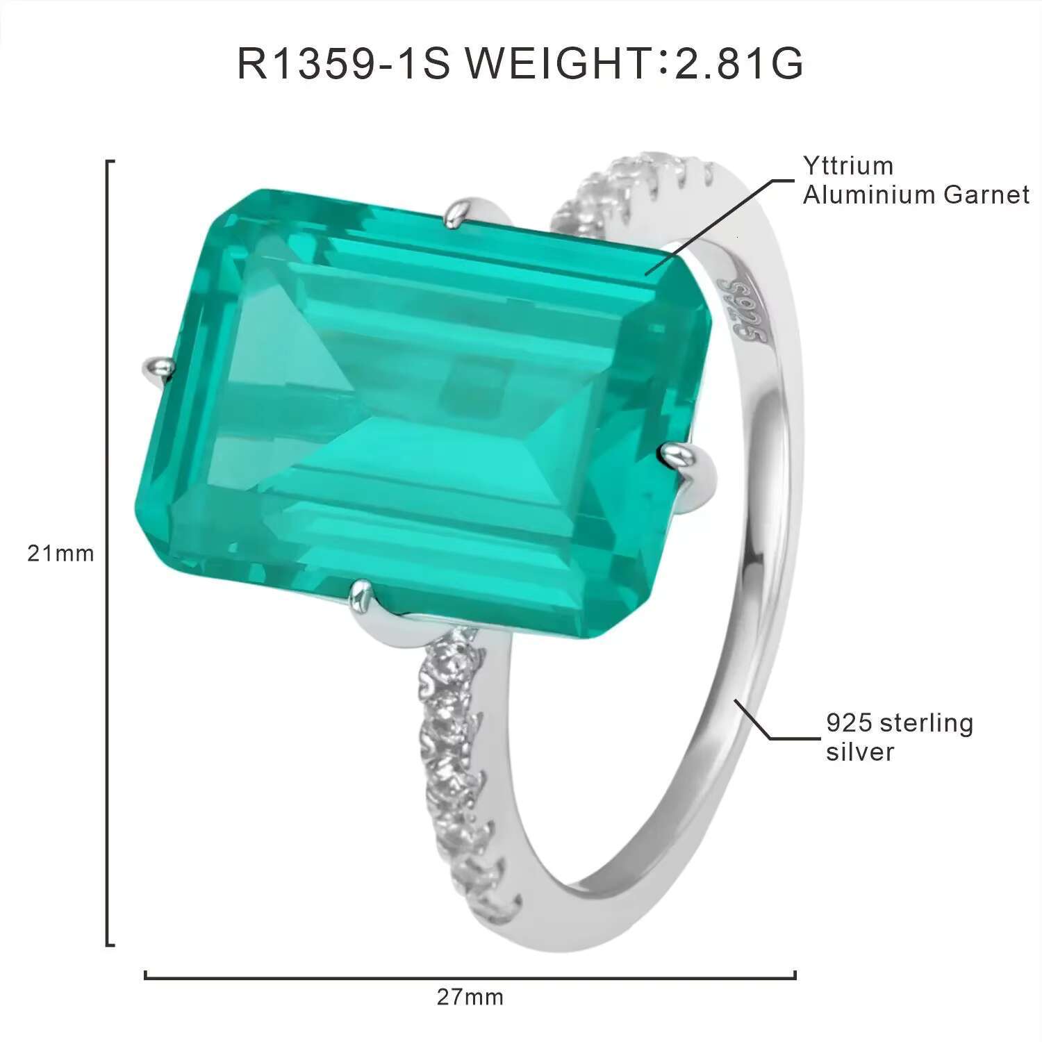 Factory Wholesale Wedding Jewelry 925 Silver Lab Grown Sapphire Emerald Gemstone Engagement Rings Classic VVS Moissanite Rings