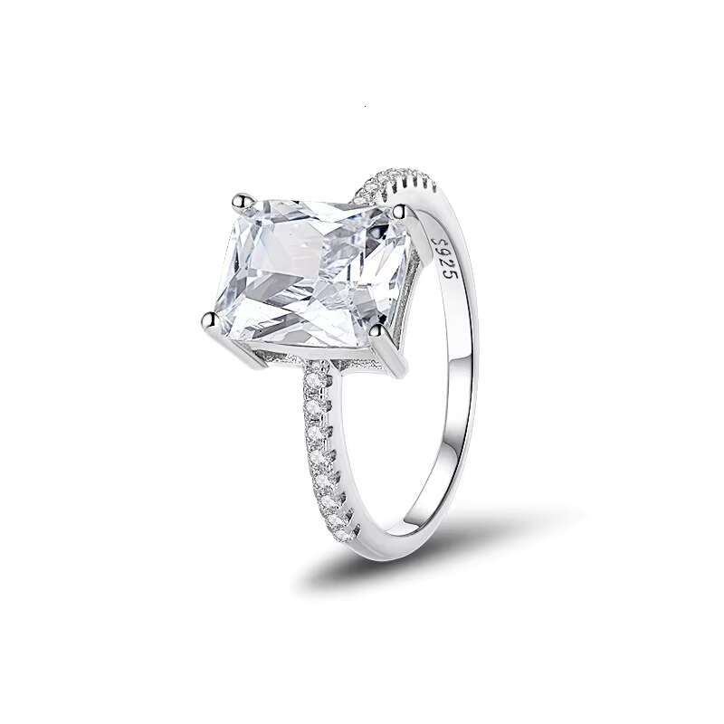 Custom 925 Sterling Silver Created Diamond Wedding Eternity Bands Engagement Rings Women Wholesale Jewelry