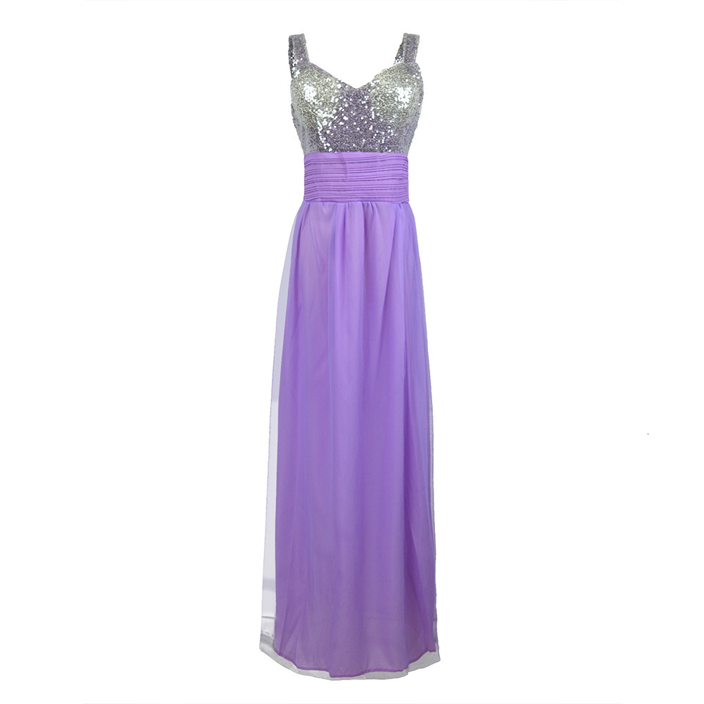 2025 New Bridesmaid Long sisters Bridal Wedding Sequins Performance Dress