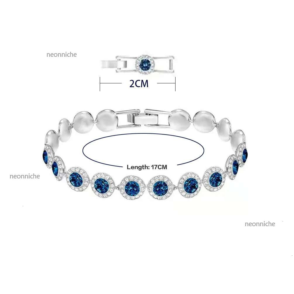 classic tennis bracelet for women plated sier gold necklace navy blue Austria crystal dia bracelets designer jewelry woman men gift