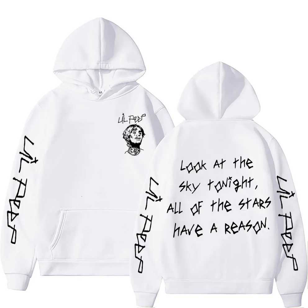 Rapper Lil Peep Look At The Sky Tonight All of The Stars Have A Reason Print Hoodie Men Women Hip Hop Oversized Hoody Sweatshirt M251111