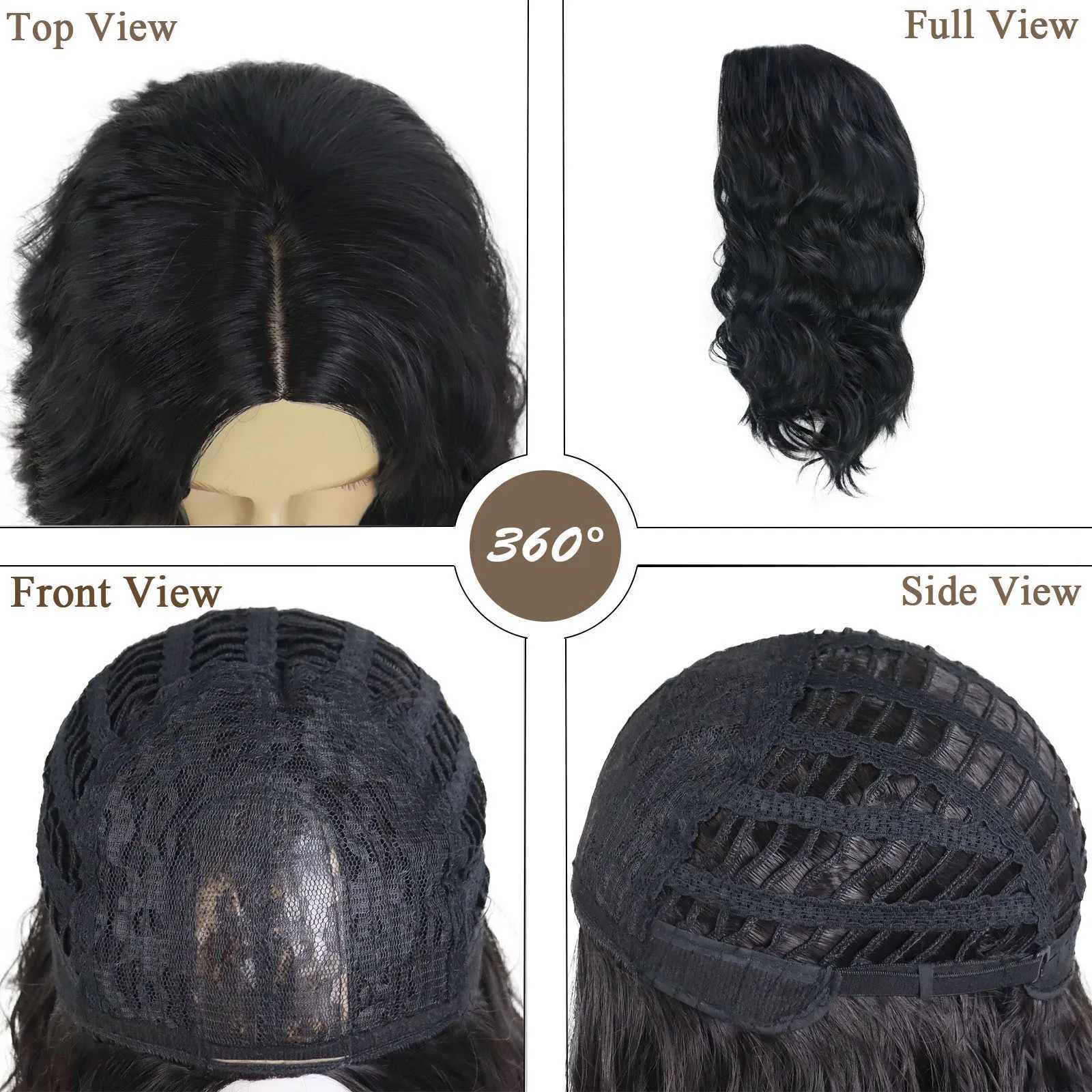 Synthetic Man Black Wigs 16 Inch Shoulder Length Curly Wave Hair Funny Wigs for Men Daily Halloween Costume Party 80s Rocker WigT251111