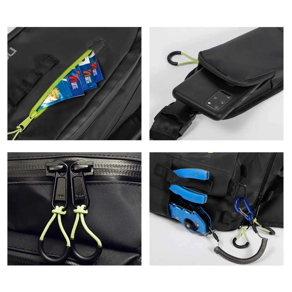 NOEBY Sling Pack Tackle Bag Waterproof Nylon Fishing Bag 2 Size Multifunctional Outdoor for Camping Hiking Fishing Tackle Bag Z250411
