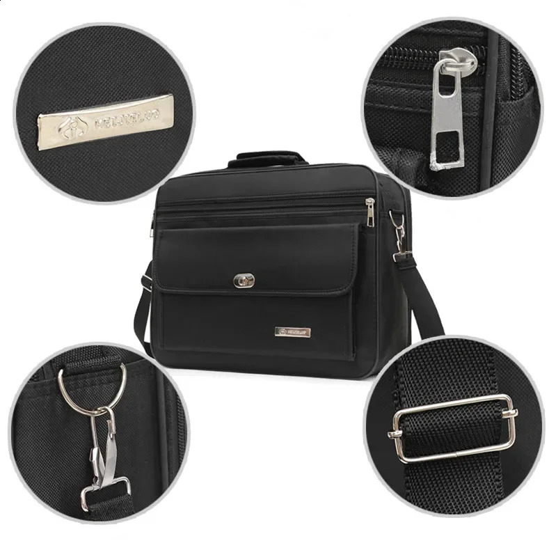 Large capacity briefcase travel essentials laptop storage diagonal business Oxford cloth document organization accessories 250409