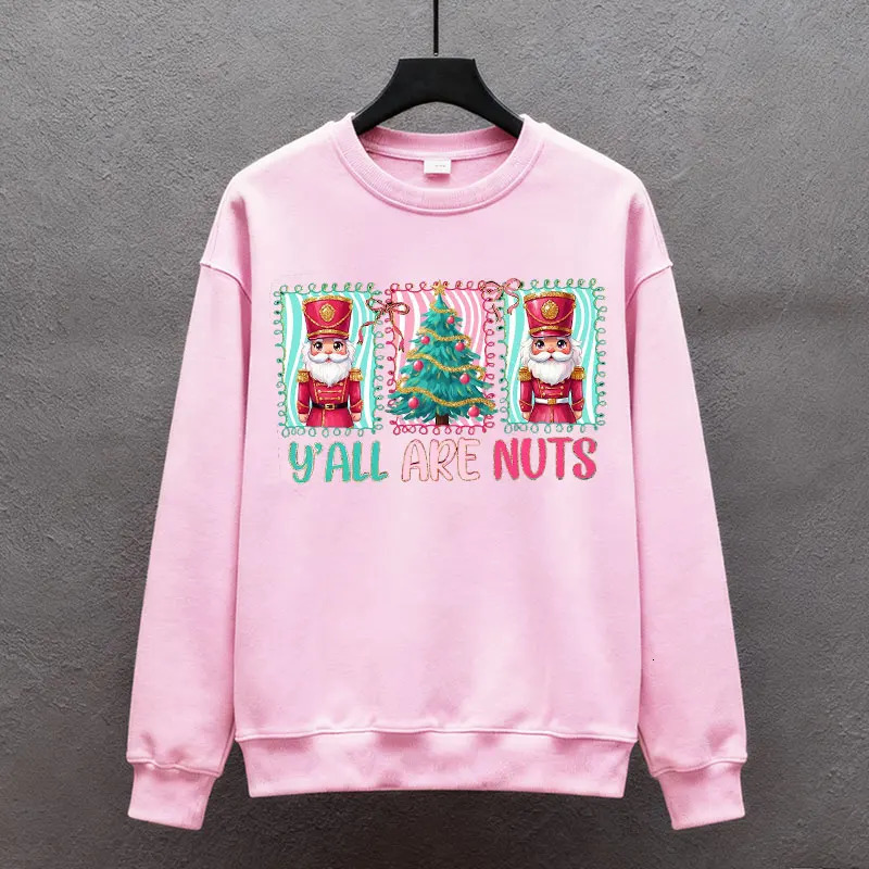 Funny Nutcracker Merry Christmas Sweatshirts Coquette Preppy Christmas Trees Hoody Xmas Sublimation Keep Warm Tracksuit Pullover 251105