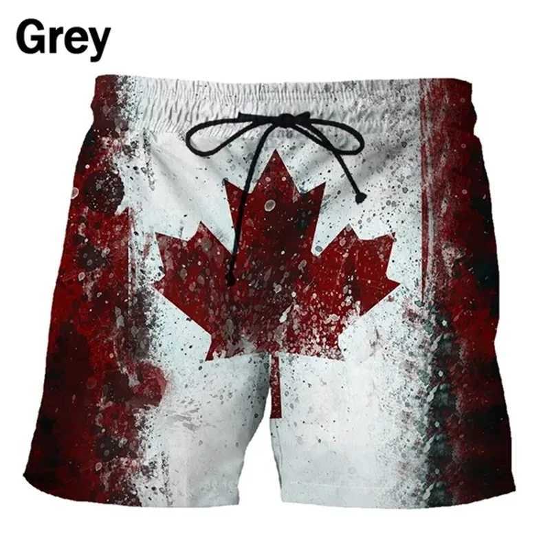Summer leisure vacation beach shorts 3D printed Canadian flag graphic surfboard shorts mens swimming truss beach suitW250410