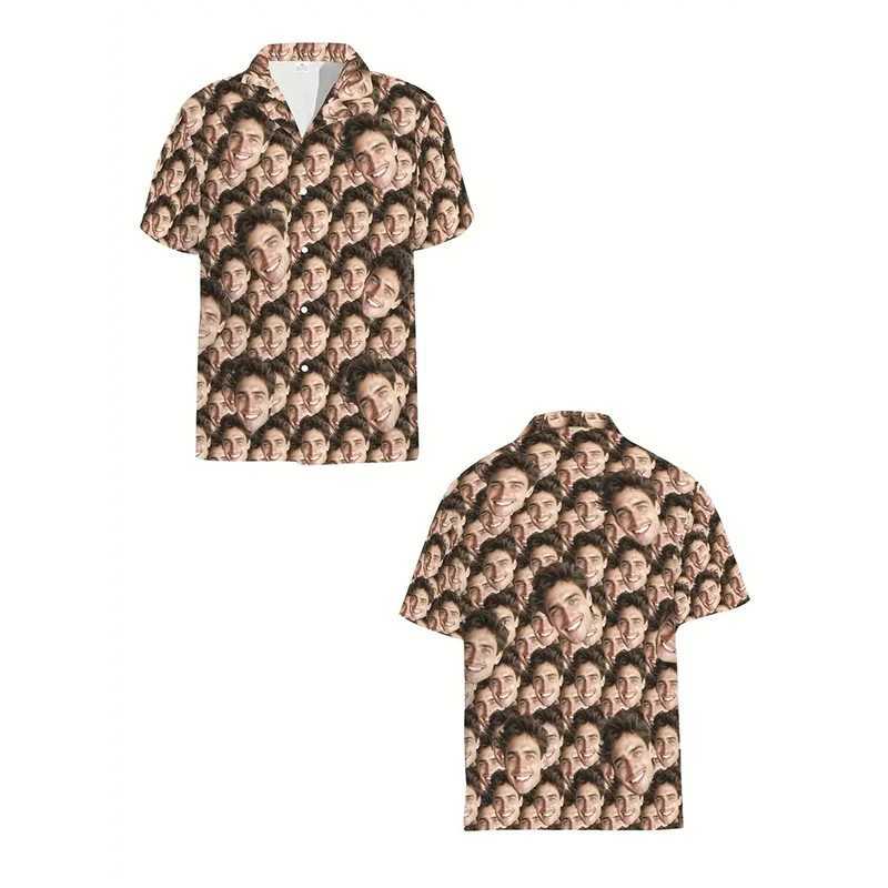 Print Your Face Photo On A Shirt Unisex Party Funny Custom Lapel Button Shirts Humour Unique Gift Summer Fashion Trend Blouse K251110