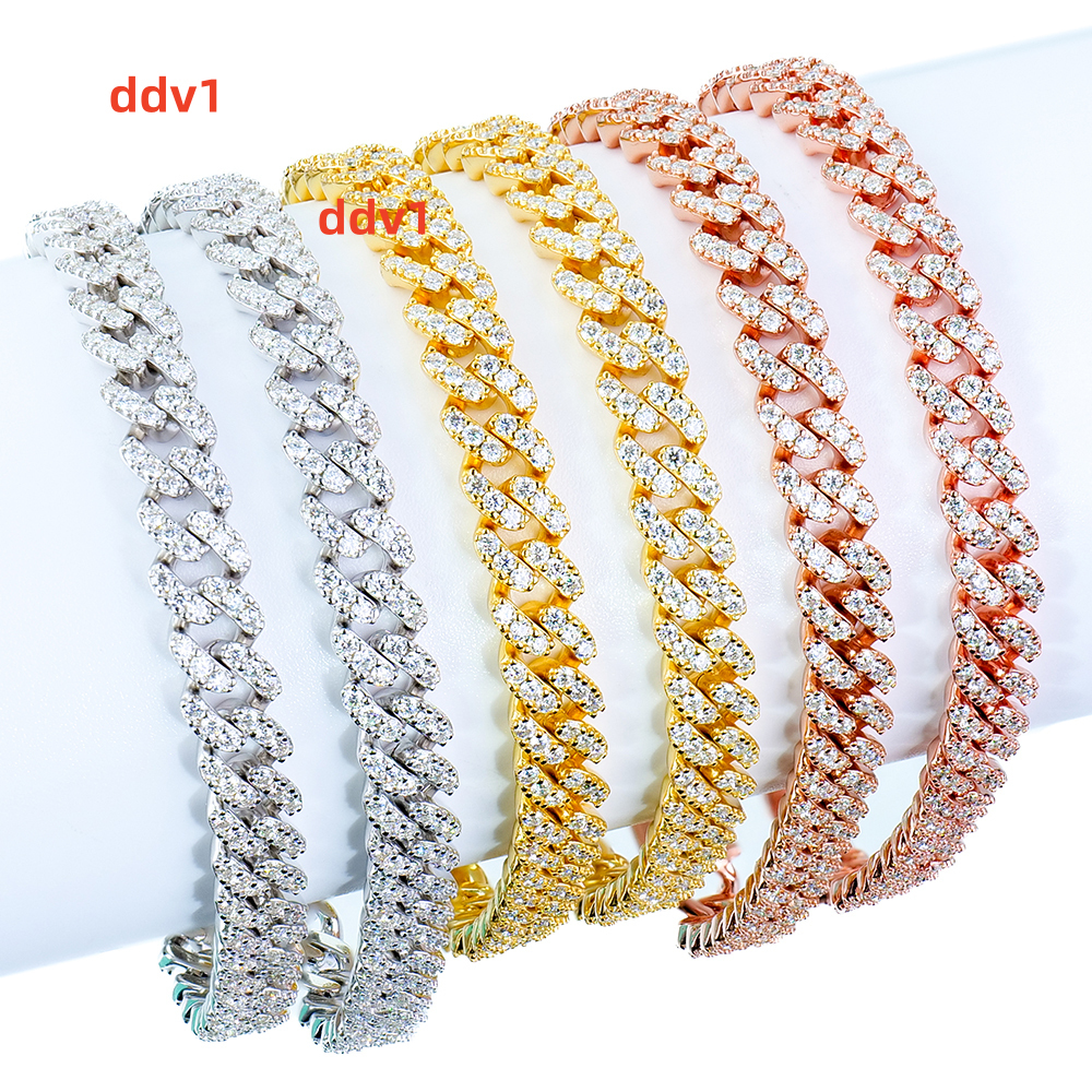 Wholesale 925 Silver Cuban Chain Slim Chain 6mm Wdth Vvs Moissanite Bracelet for Gift